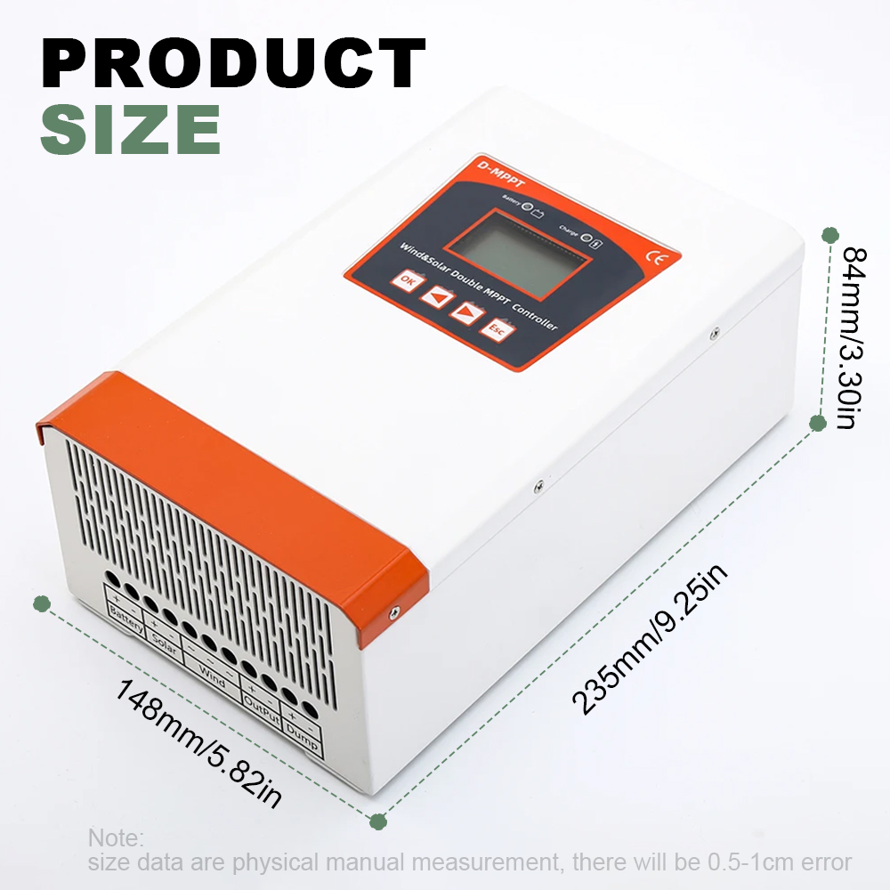 HECR Series Wind-Solar Hybrid Charge Controller Dual MPPT 3000W (7)