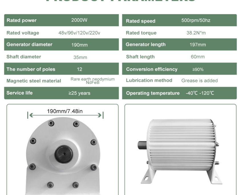 Smaraad L-Type Permanent Magnet Generator 1KW 2KW 3KW - Smaraad