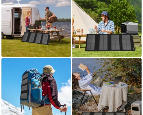 SMARAAD 40W 4-Fold Portable Solar Panel Black (12)