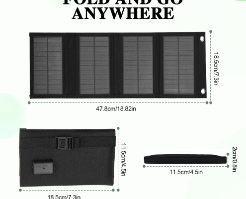 SMARAAD 40W 4-Fold Portable Solar Panel Black (5)