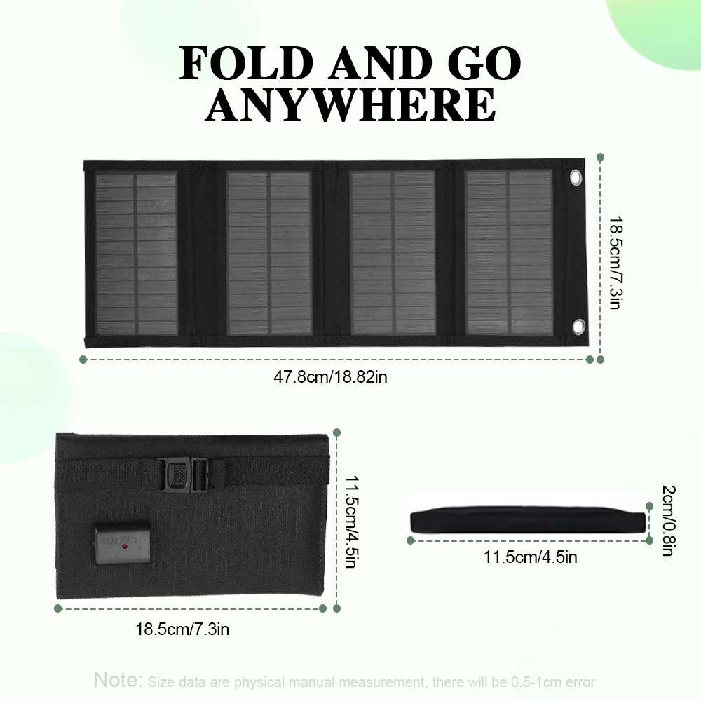 SMARAAD 40W 4-Fold Portable Solar Panel Black (5)