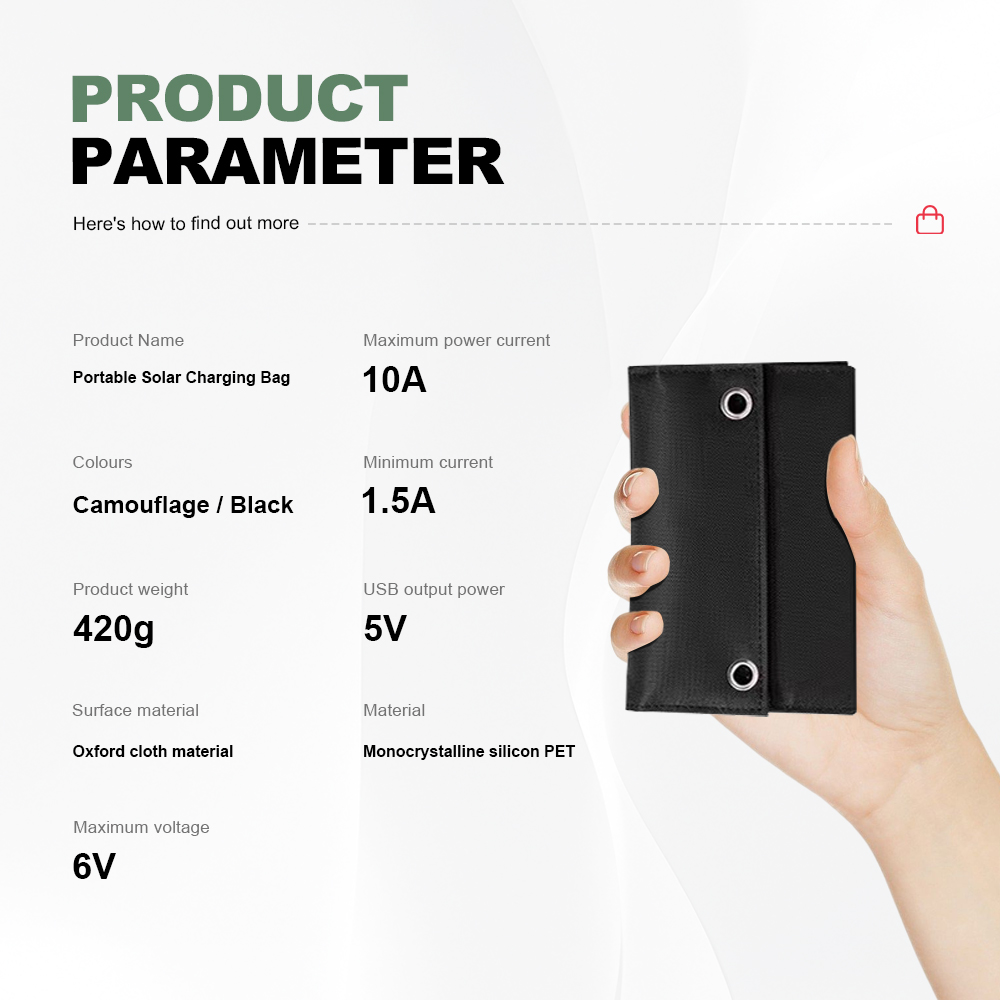 SMARAAD 50W 5-Fold Portable Solar Panel Black (11)