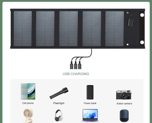 SMARAAD 50W 5-Fold Portable Solar Panel Black (3)