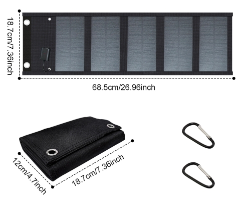 SMARAAD 50W 5-Fold Portable Solar Panel Black (9)