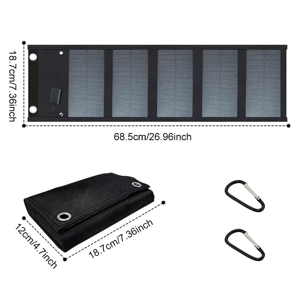 SMARAAD 50W 5-Fold Portable Solar Panel Black (9)