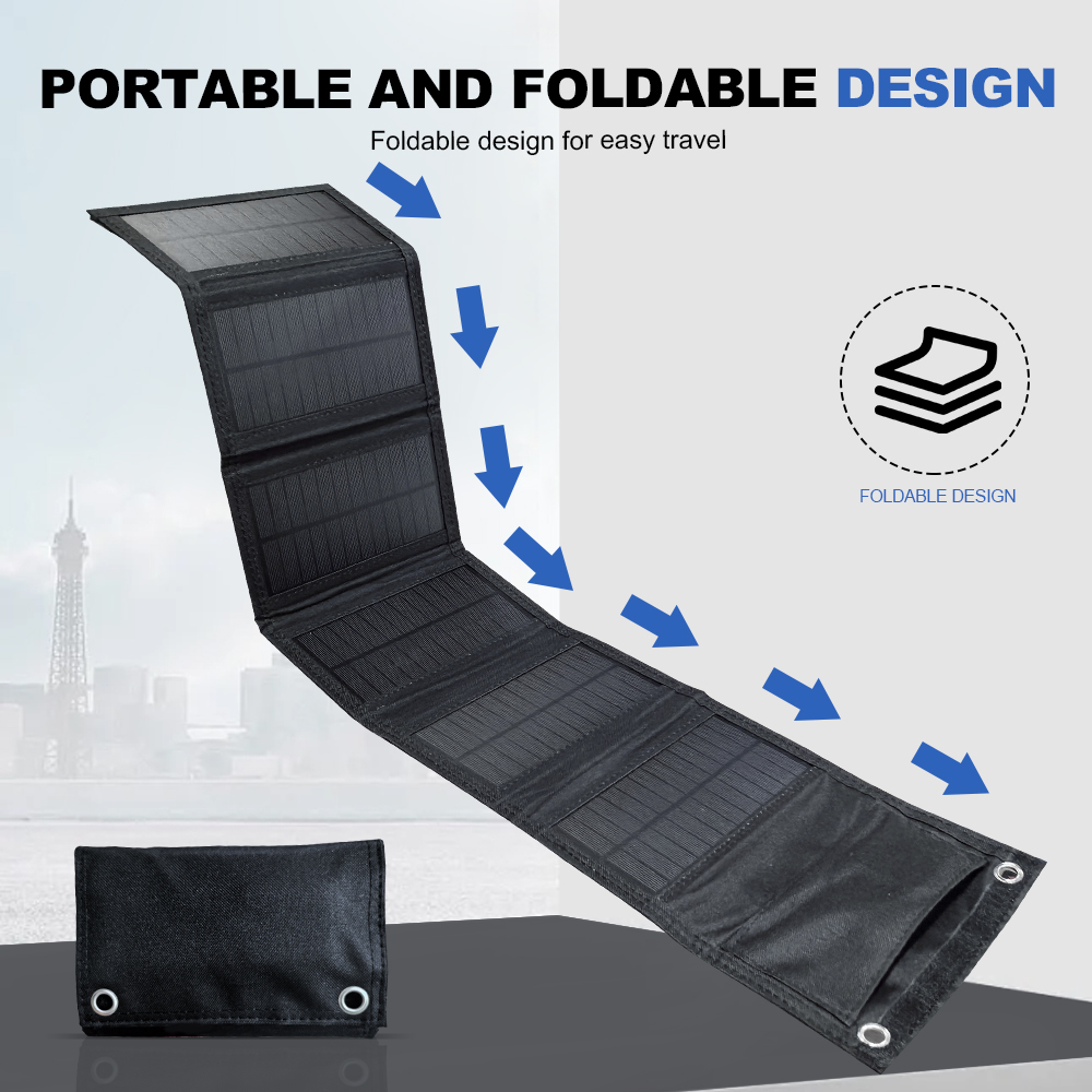 SMARAAD 60W 6-Fold Portable Solar Panel Black (5)