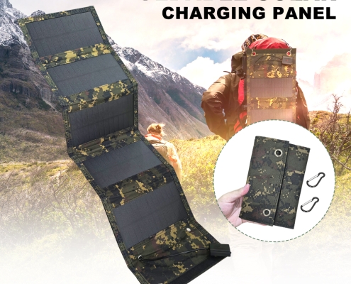 The 50W 5-Fold Portable Solar Panel is your ideal outdoor power companion, combining high-efficiency monocrystalline solar cells with a compact 5-fold design. Available in classic black and tactic ( (12)